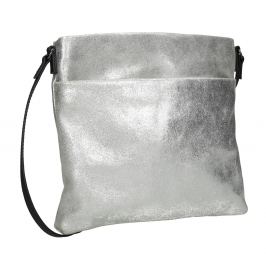 Strieborná kožená Crossbody kabelka