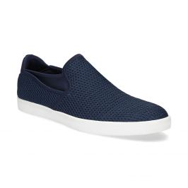 Modré pánske Slip-on topánky z textilu