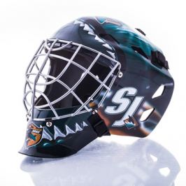 Mini brankárska prilba Franklin NHL San Jose Sharks