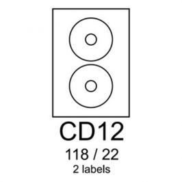 Etikety RAYFILM CD12 118/22 univerzálne biele R0100CD12A R0100.CD12A