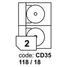 Etikety RAYFILM CD35 118/18 univerzálne biele R0100CD35A (100 list./A4) R0100.CD35A