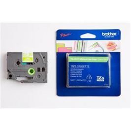Páska BROTHER TZMQG35 White On Lime Green Mat Tape (12mm) (6ks) TZEMQG35