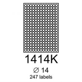 etikety RAYFILM 14mm kruh univerzálne červené R01221414KA (100 list./A4) R0122.1414KA