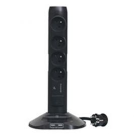 Legrand - stĺpik predlžovačka s prepäťovou ochranou + 2x USB nabíjačkou + 1x USB Micro USB čierny 050394