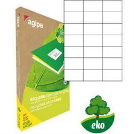 Etikety univerzálne recyklované 70x42,4mm Agipa A4 100 hárkov AG101188