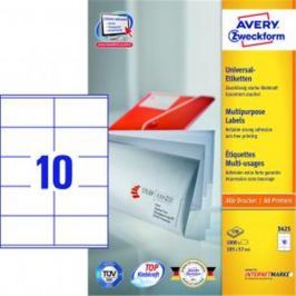 Etikety univerzálne 105x57mm Avery A4 100 hárkov AV003425