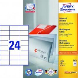 Etikety univerzálne 70x36mm Avery A4 100 hárkov AV003475