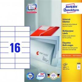 Etikety univerzálne 105x37 mm Avery A4 100 hárkov AV003484